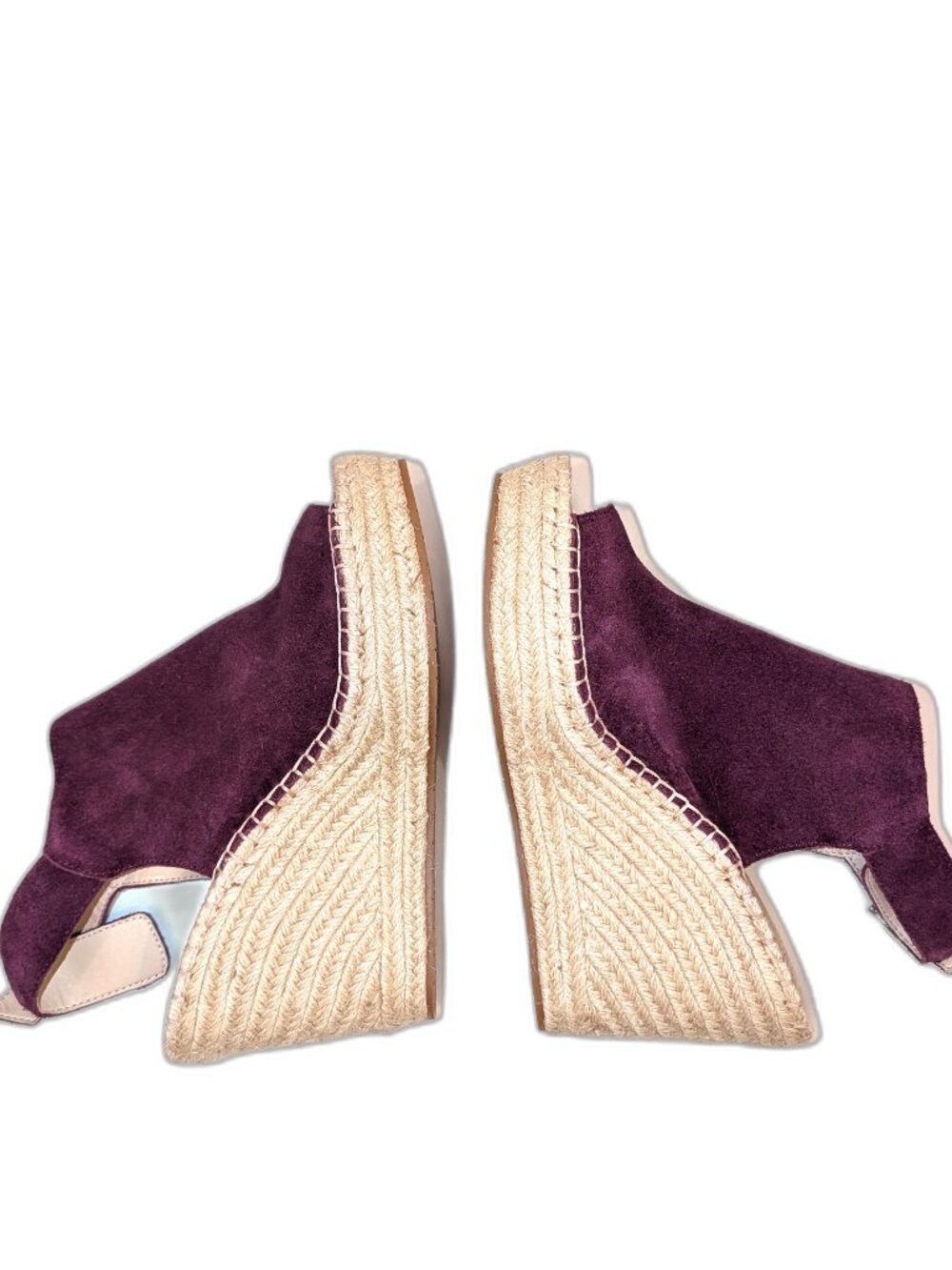 NWOT Kenneth Cole | Olivia Suede Espadrille Wedge Sandals Eggplant Purple Sz 10 - Picture 8 of 10